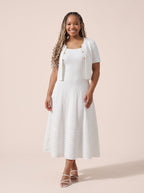 Short-Sleeve Cardigan and Midi Dress Knit Set