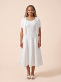Short-Sleeve Cardigan and Midi Dress Knit Set