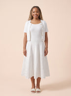 Short-Sleeve Cardigan and Midi Dress Knit Set