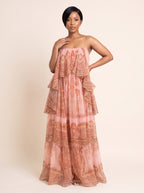 Layered Ruffle Print Maxi