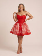 Lace-Up Corset Skater Dress