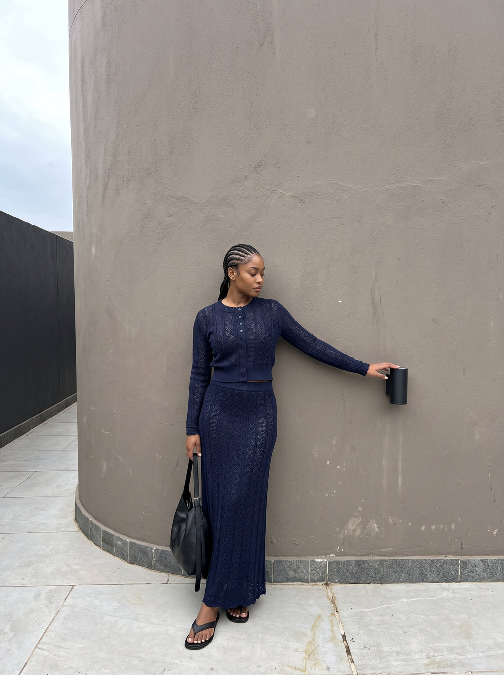 Long-Sleeve Button-Up Top & Maxi Skirt Co-Ord