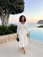 Ribbed Knit Two-Piece Matching Set with Beaded Edges