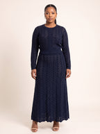 Long-Sleeve Button-Up Top & Maxi Skirt Co-Ord