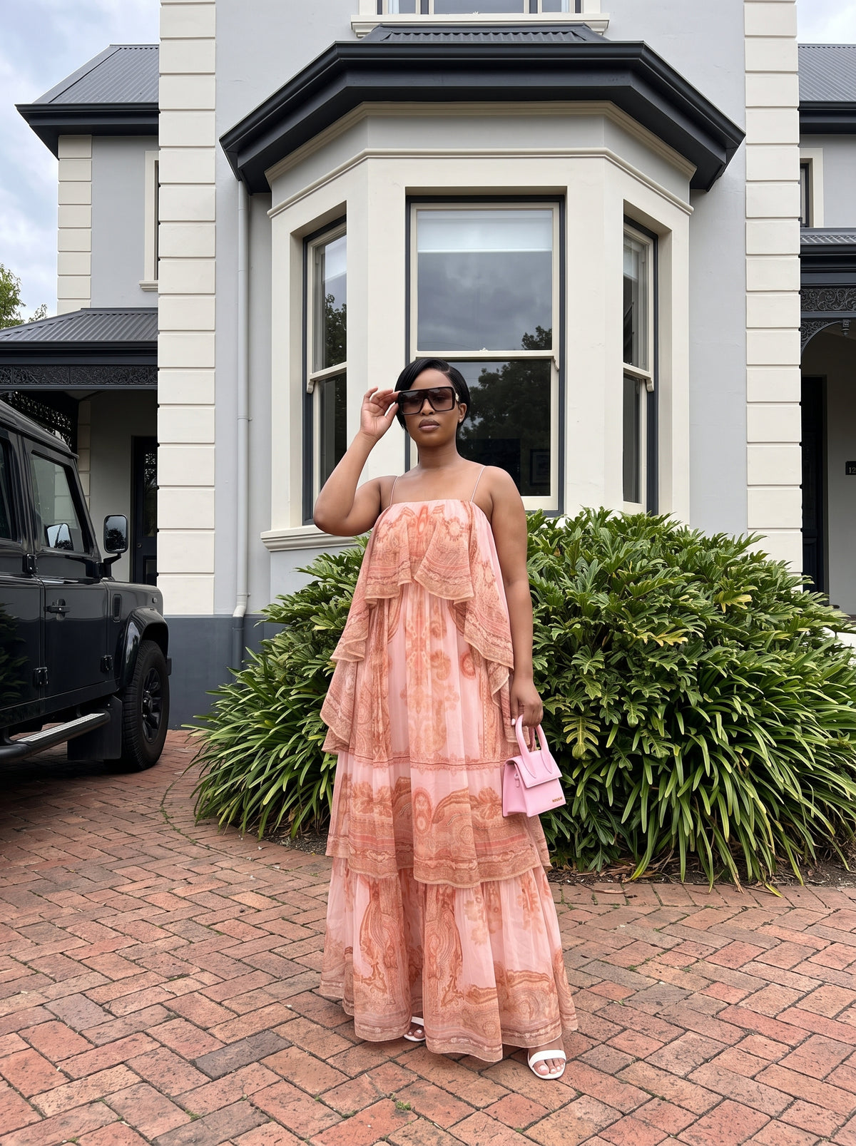 Layered Ruffle Print Maxi