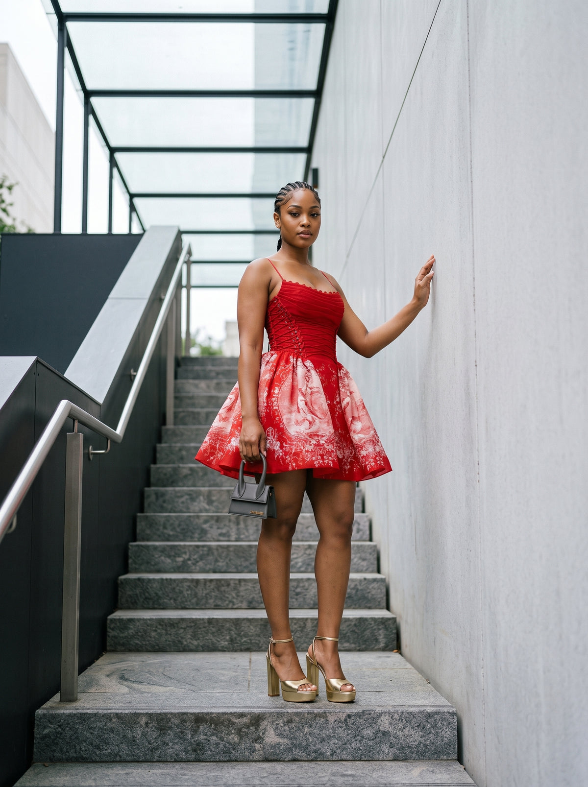 Lace-Up Corset Skater Dress