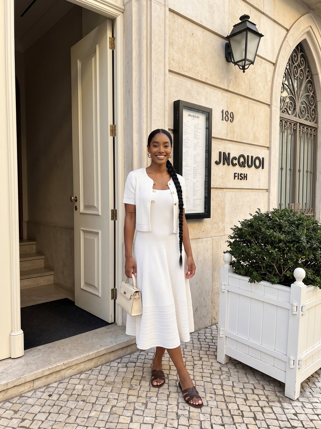 Short-Sleeve Cardigan and Midi Dress Knit Set