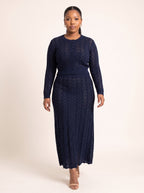 Long-Sleeve Button-Up Top & Maxi Skirt Co-Ord