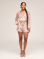 Floral Print Blouse and Shorts Co-Ord Set