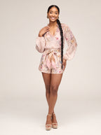 Floral Print Blouse and Shorts Co-Ord Set