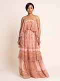 Layered Ruffle Print Maxi
