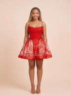 Lace-Up Corset Skater Dress