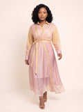 Striped Twist-Front Shirt Maxi Dress